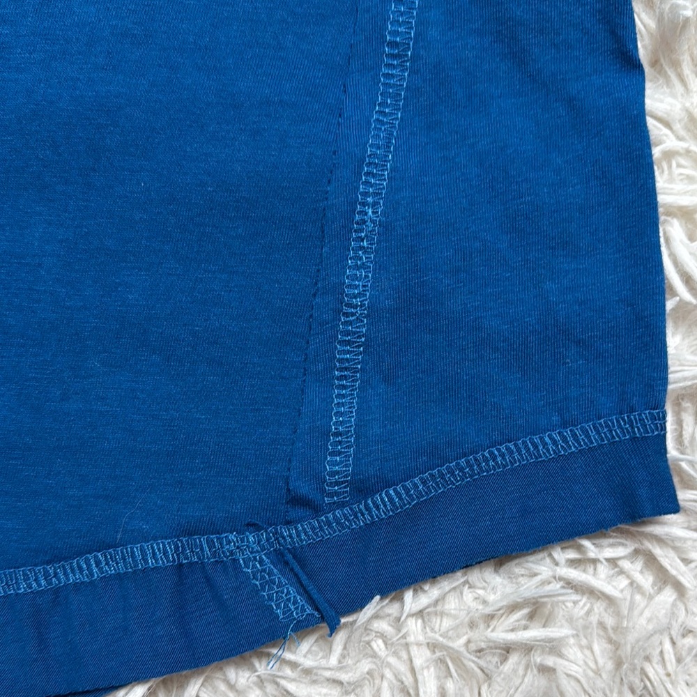 Zenana Henley Raw Seam Top 💗 Blue - Picture 11 of 16